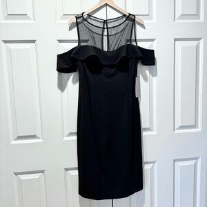 JS Collections Black Crepe Scuba Cocktail Dress